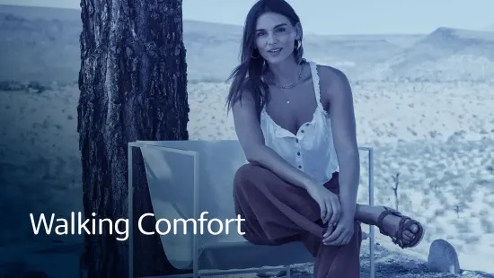 Walking Comfort woman modeling shoes