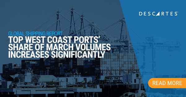 top west coast ports march increase