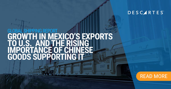 Growth in Mexico’s Exports to U.S. and the Rising Importance of Chinese Goods Supporting It