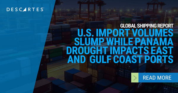 Descartes Datamyne Global Shipping Report – In November 2023 the global supply chain stalls, U.S. container imports drop, and Chinese imports continue a downward trend.