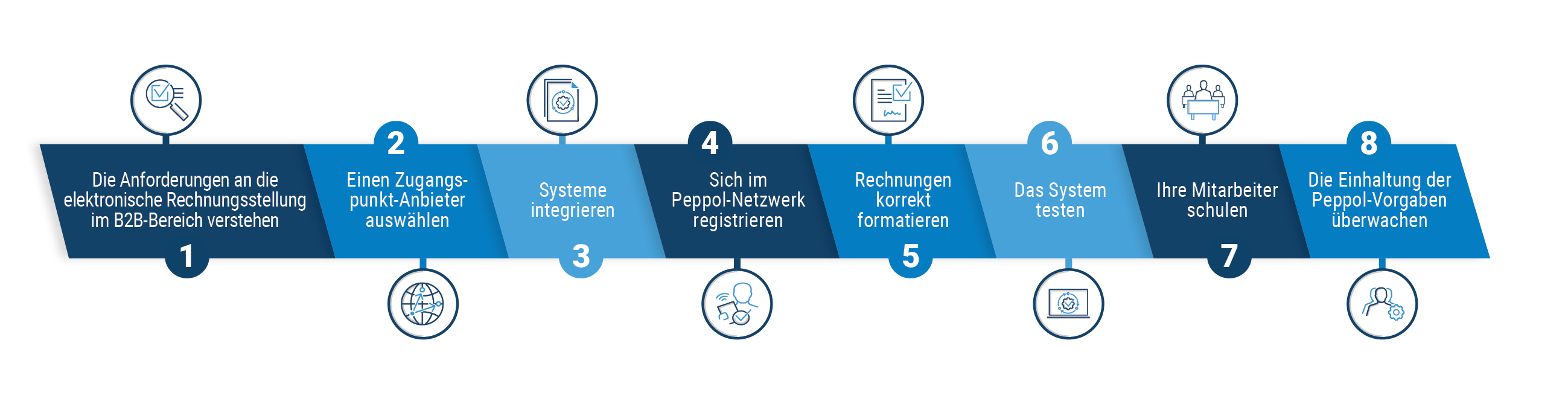 Graphic step-by-step Peppol
