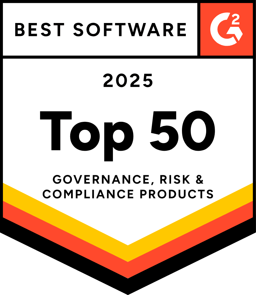 G2 top 50 best software badge for Descartes Denied Party Screening